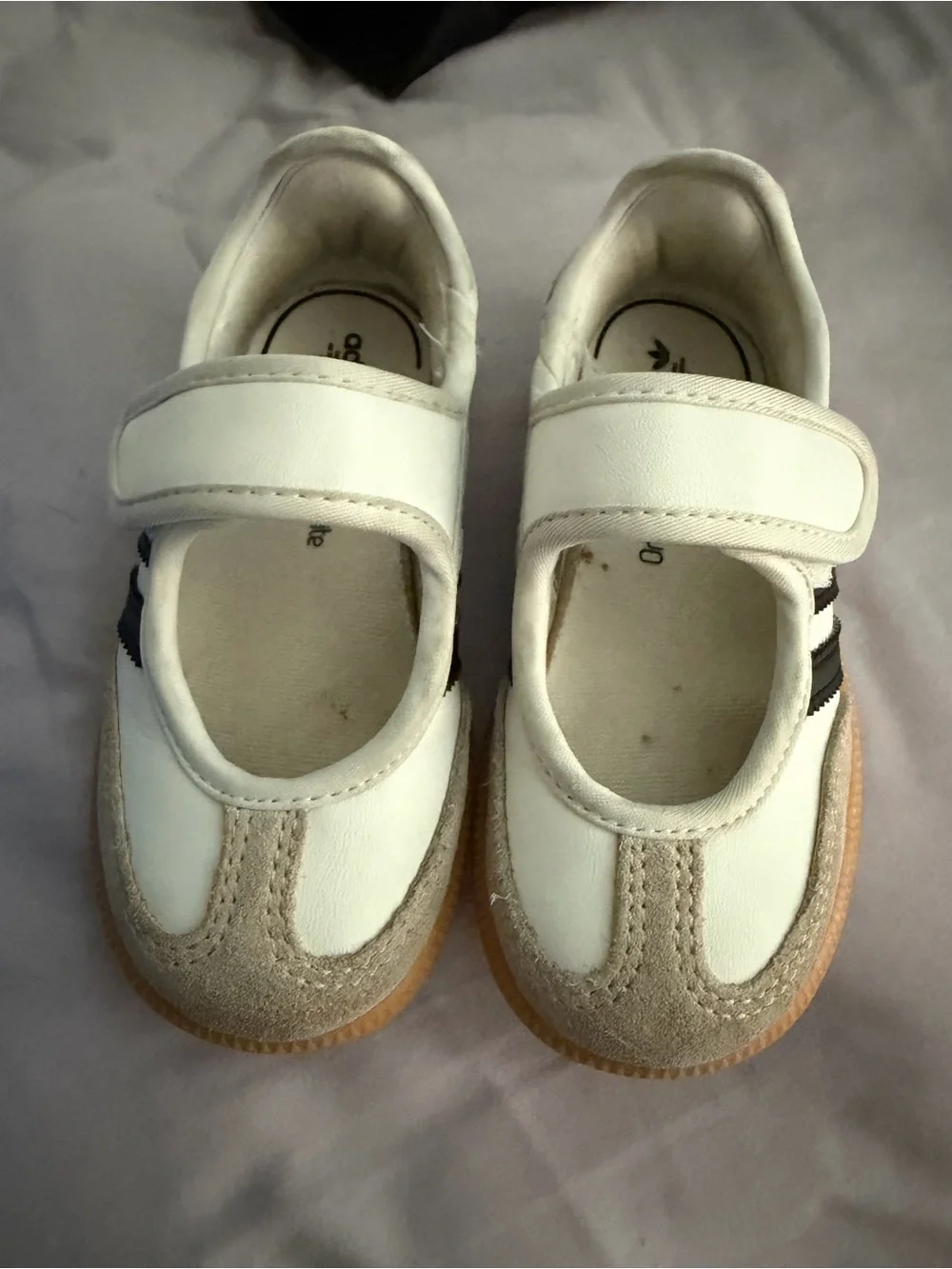 adidas White and Black Baby Mary Jane Walker Shoes